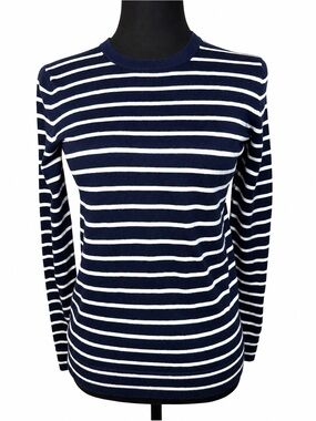Gap Made With Silk Navy & White Striped Crewneck Sweater – XS Womens